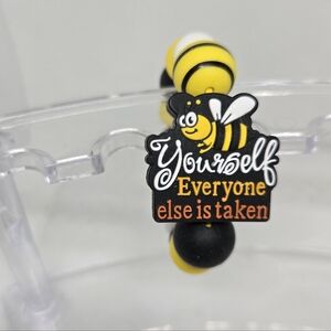 NWT Bee Yourself Everyone Else is Taken Beaded Tumbler Cup Charm